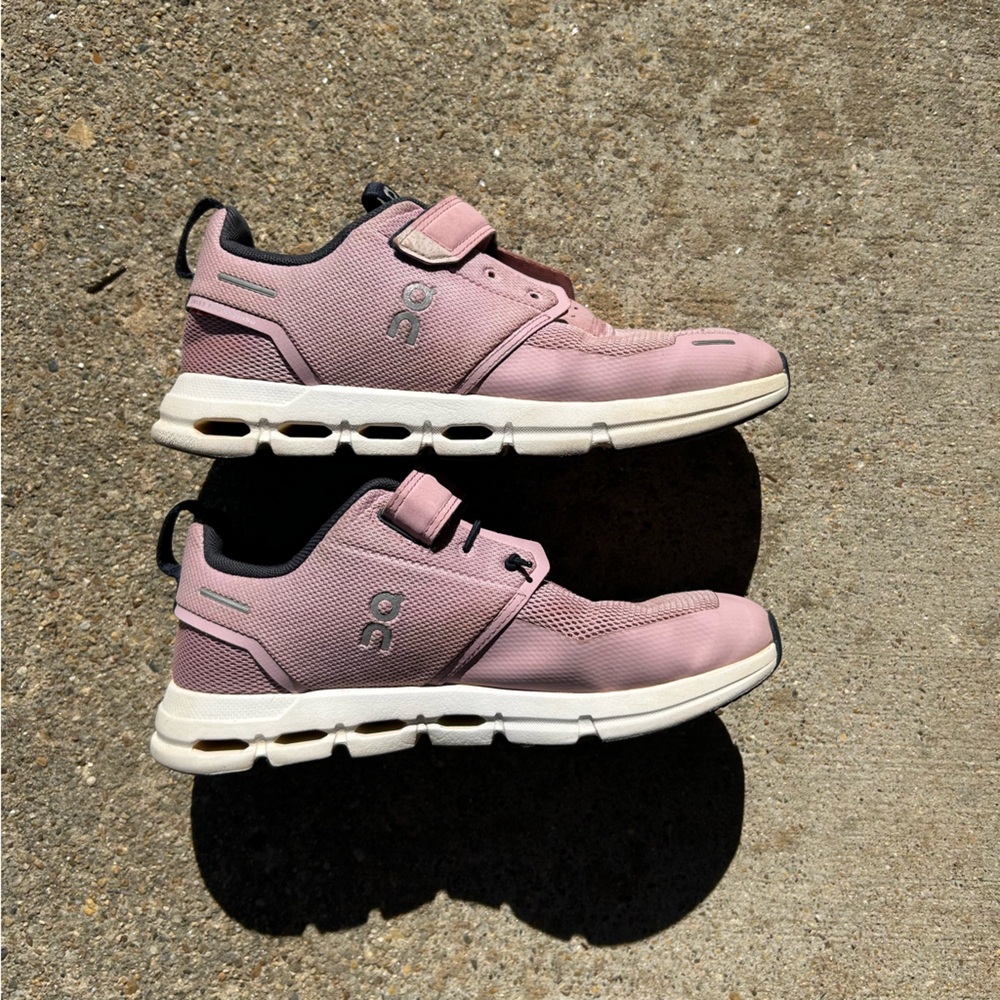 Pink Velcro On Cloud Kids Shoes